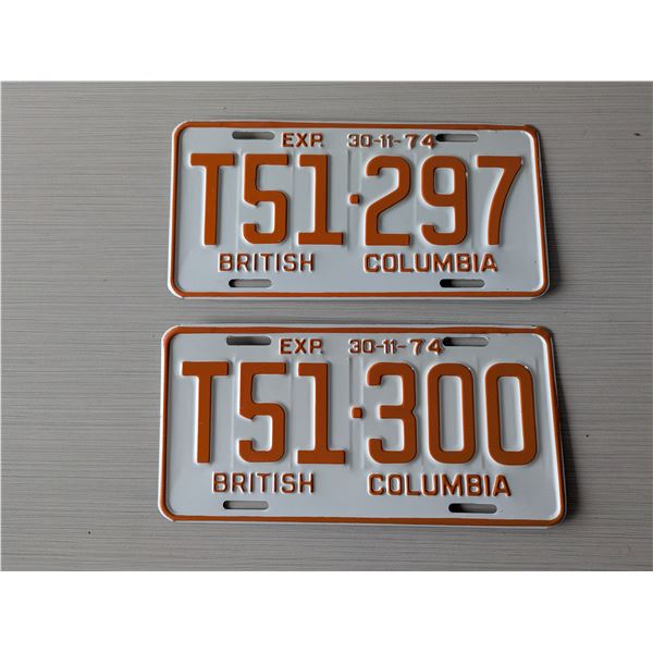 1974 BEAUTIFUL BRITISH COLUMBIA License Plate