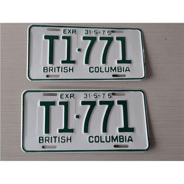 1975 BEAUTIFUL BRITISH COLUMBIA License Plate