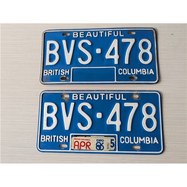 1986 BEAUTIFUL BRITISH COLUMBIA License Plate