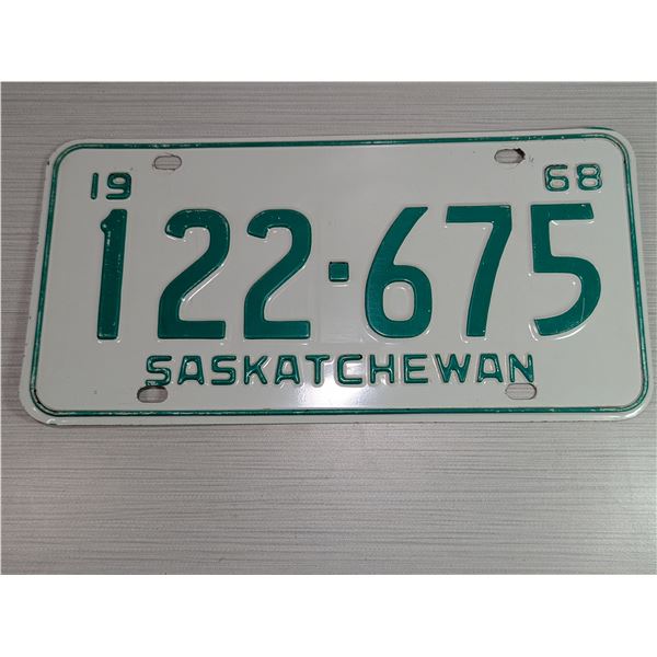 1968 SASKATCHEWAN LICENSE PLATE