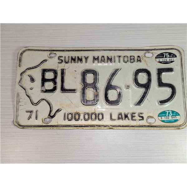 1971 MANITOBA LICENSE PLATE