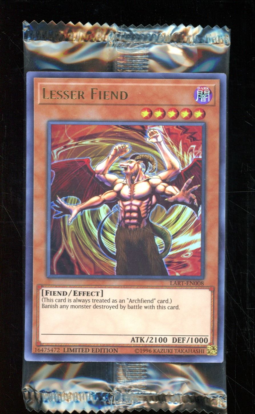 New Sealed Yu-Gi-Oh Lesser Fiend Card LART-EN008
