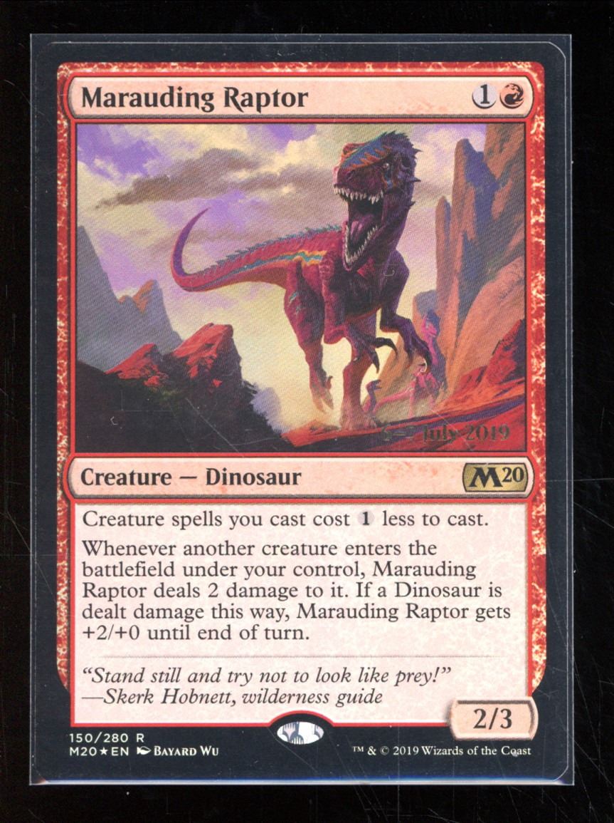 Magic the Gathering Marauding Raptor Date Stamped FOIL Core Set 2020