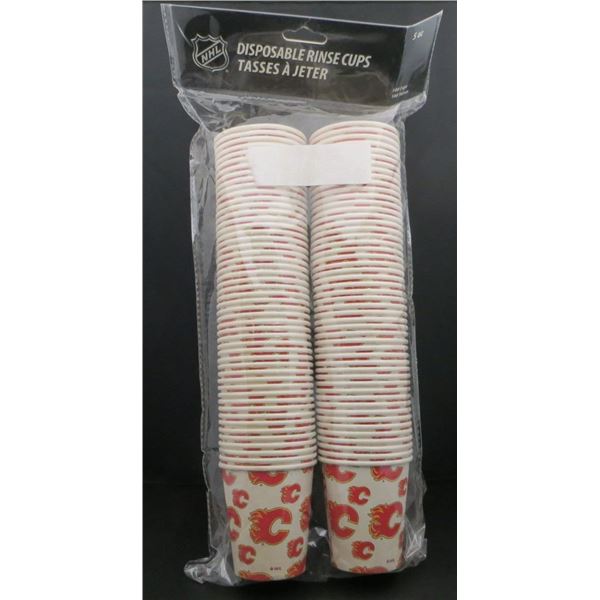 New Calgary Flames 5oz Disposable Rinse Cups (100 Cups)