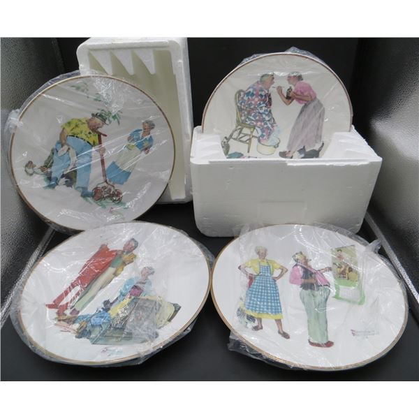 1978 Norman Rockwell Four Seasons Collector Plates Limited Edition Set 10" Diameter