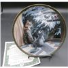 Image 1 : Bradford Exchange "Room With A View" Nosy Neighbor's 8" Diameter Collector Plate Cats/Birds W/COA