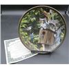 Image 1 : Bradford Exchange "House Sitting" Nosy Neighbor's 8" Diameter Collector Plate Cats/Birds W/COA