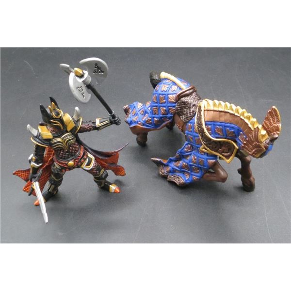 Papo Medieval Knight With Triple Battle Axe & Horse Figure