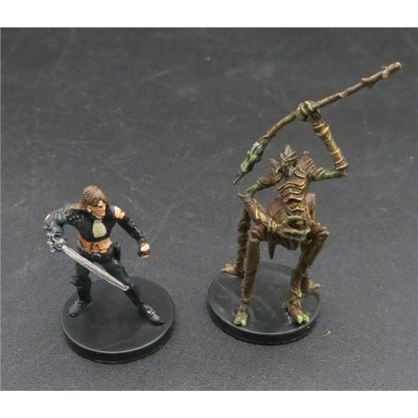 2 D&D Pre-Painted Mini Figures Formian Warrior & Shadow Rogue