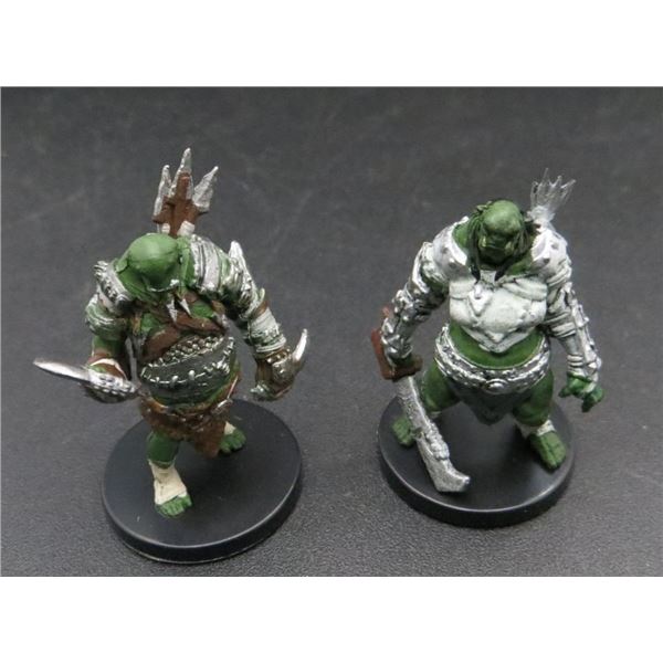 2 D&D Pre-Painted Mini Figures Orc Battler & Orc Brawler