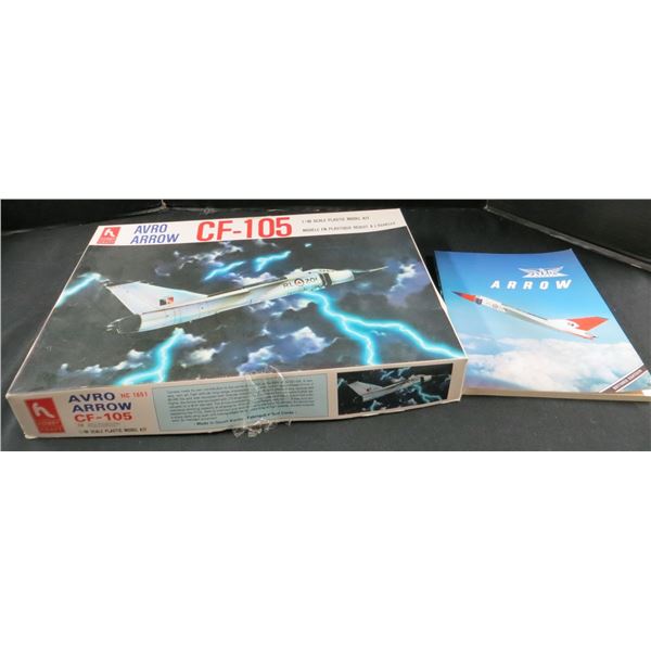 RARE Vintage Hobbycraft 1/48 scale Avro Arrow CF-105 plastic model kit #1651 & Book