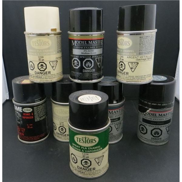 Lot Of  8 Testors Cans of Spray Paint Enamel For Models