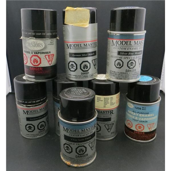 Lot Of  8 Testors Cans of Spray Paint Enamel For Models
