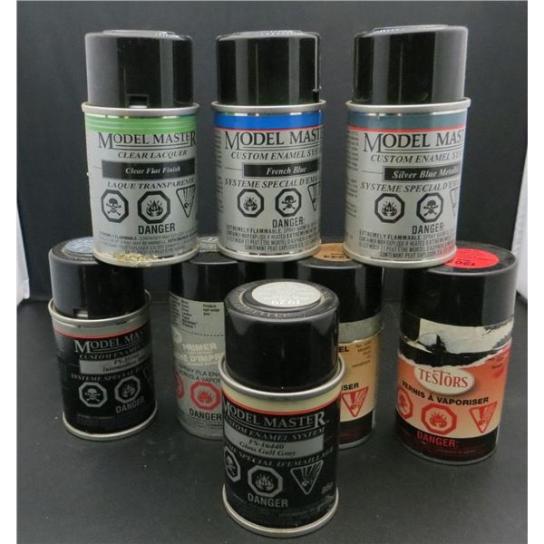 Lot Of  8 Testors Cans of Spray Paint Enamel For Models