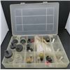 Image 1 : Plastic Sorting Tray With Glass Air Brush Bottles With Various Tips, Magnifiers & Other Parts