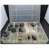 Image 2 : Plastic Sorting Tray With Glass Air Brush Bottles With Various Tips, Magnifiers & Other Parts