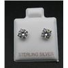 Image 1 : Sterling Silver & Crystal Stud Earrings