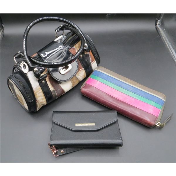 Small Patchwork Handbag & Fossil Wallet & Ideal OF Sweden Cell Phone Card Holder