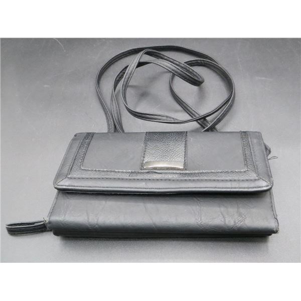 Black Shoulder Cross Body Ladies Wallet Purse