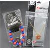 Image 1 : 2 New NHL Jewelry NY Rangers Bracelet & Calgary Flames Chain