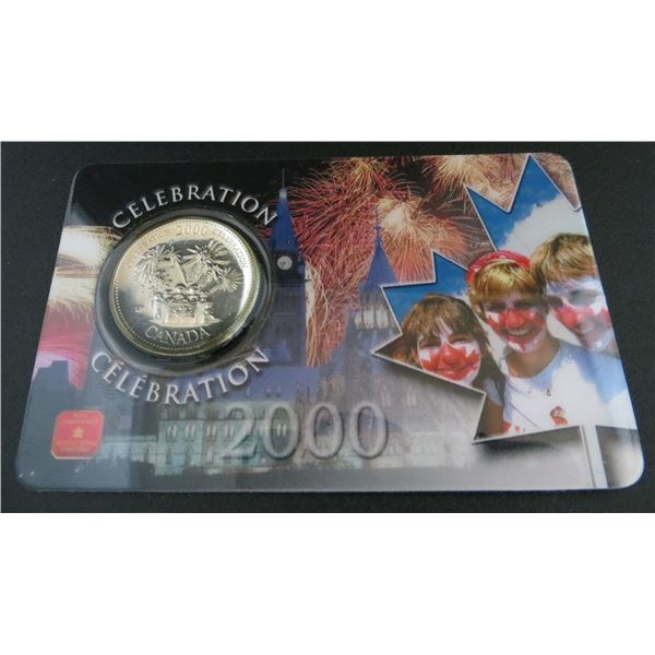Royal Canadian Mint 2000 Millennium Canada 25 Cent Gem Coin "Celebration"