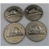 Image 1 : 4x Canadian Nickels 1964