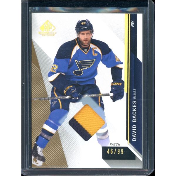 2014-15 SP Game Used Gold Spectrum Materials #27 David Backes 46/99
