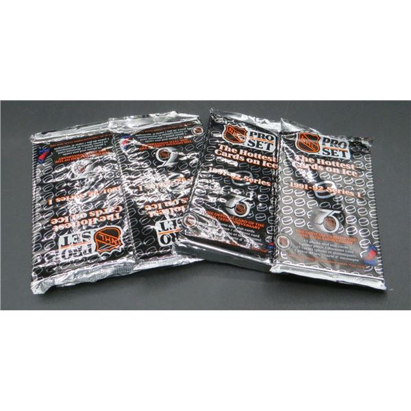 4 Sealed Packs Of 1991-92 Pro Set Hockey Cards 15 Cards Per Pack