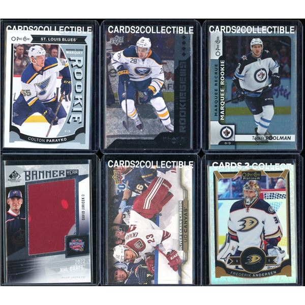 Lot Of 6 Various Hockey Cards Inserts & Rookies