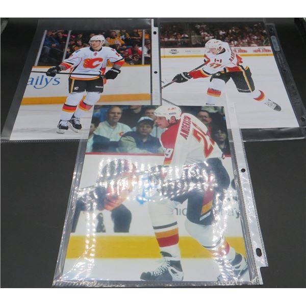 3 Calgary Flames 8x10 Hockey Photos