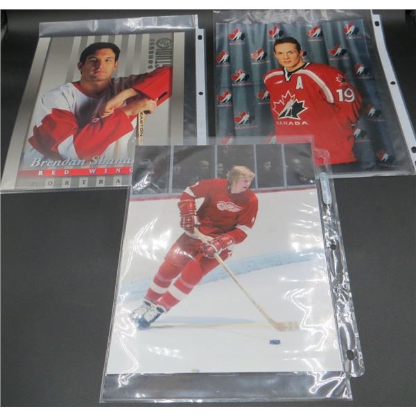 3 Detroit Red Wings 8x10 photos Steve Yzerman, Brendan Shanahan & Gary Unger