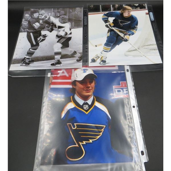 3 St. Louis Blues 8x10 Photos Gary Unger & David Rundblad