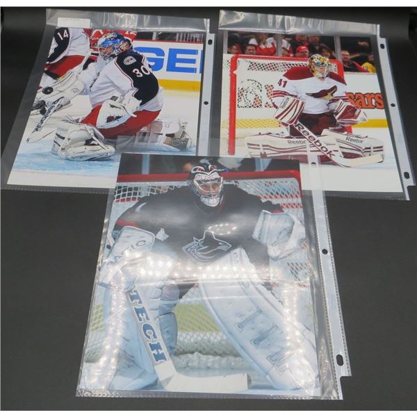 3 NHL Goalie 8x10 Photos Curtis Sanford, Mike Smith & Peter Skudra