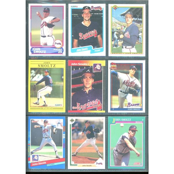 Lot of 9 John Smoltz Baseball Cards