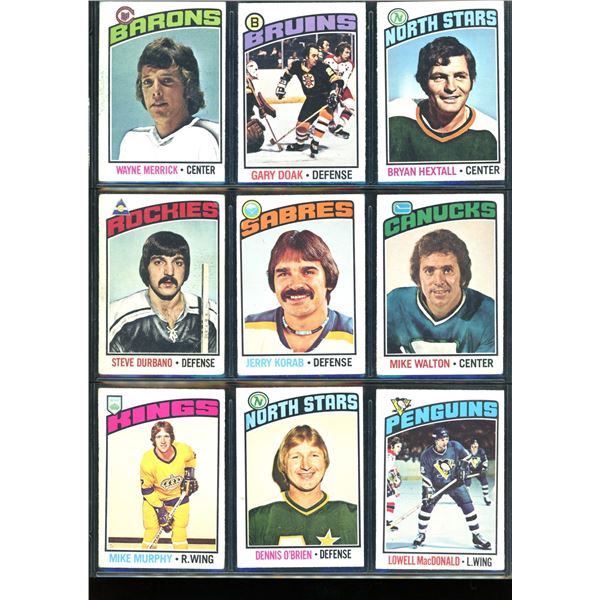 1976-77 OPC O-Pee-Chee Lot Of 9 Vintage Cards Various Teams & Players