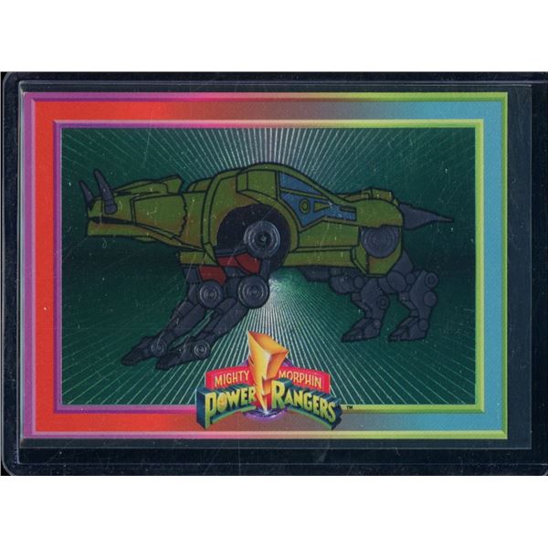 1994 Collect-A-Card Power Rangers Series One Foil #9 Sabertooth Tiger Dinozord
