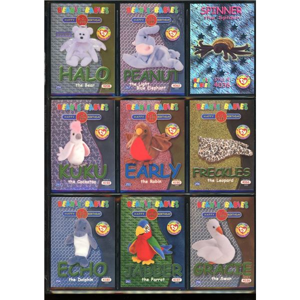 Lot Of 9 Foil Beanie Baby Cards