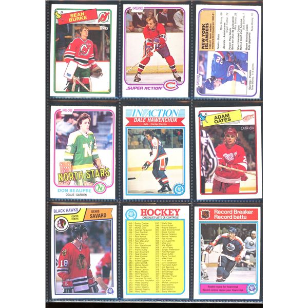 Lot Of 9 Vintage Hockey Cards Various Players & Teams