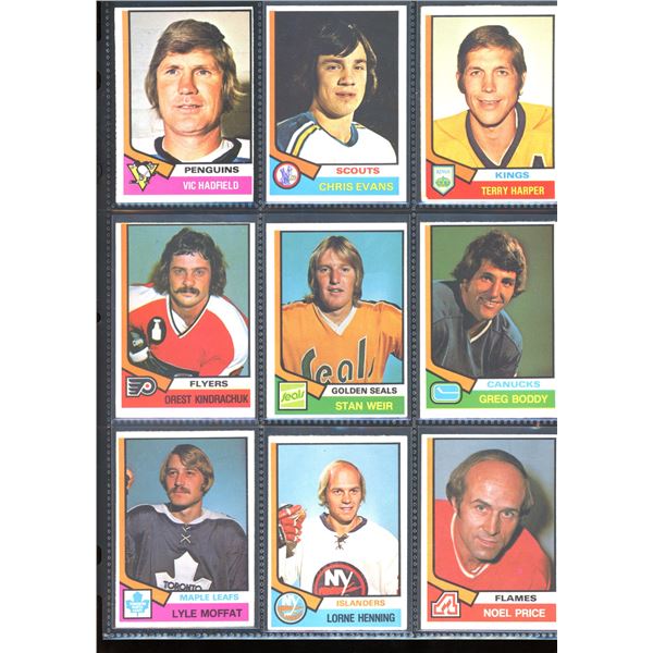 1974-75 OPC O-Pee-Chee Lot Of 9 Vintage Cards Various Teams & Players