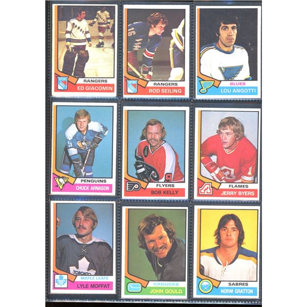 1974-75 OPC O-Pee-Chee Lot Of 9 Vintage Cards Various Teams & Players