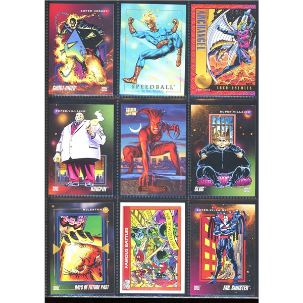 Lot Of 9 Various Marvel Collector Cards