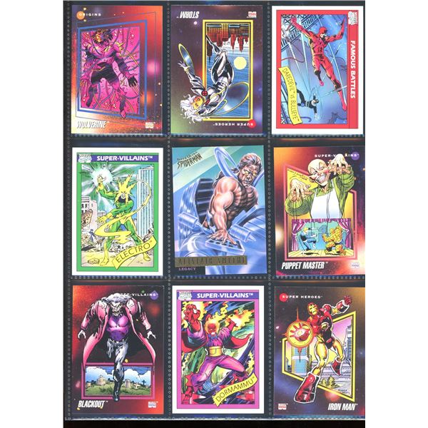 Lot Of 9 Various Marvel Collector Cards