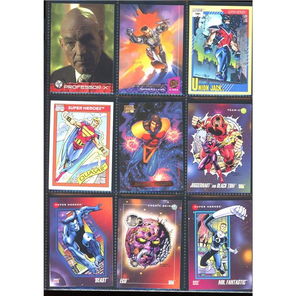 Lot Of 9 Various Marvel Collector Cards