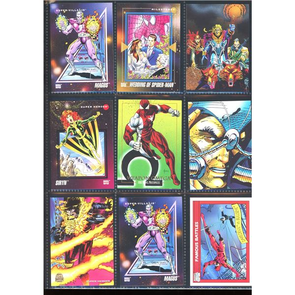 Lot Of 9 Various Marvel Collector Cards