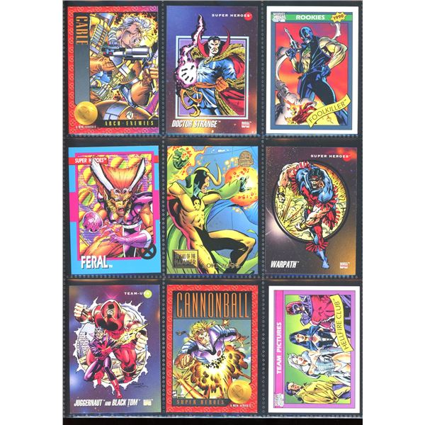Lot Of 9 Various Marvel Collector Cards