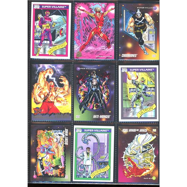 Lot Of 9 Various Marvel Collector Cards