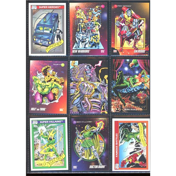 Lot Of 9 Various Marvel Collector Cards