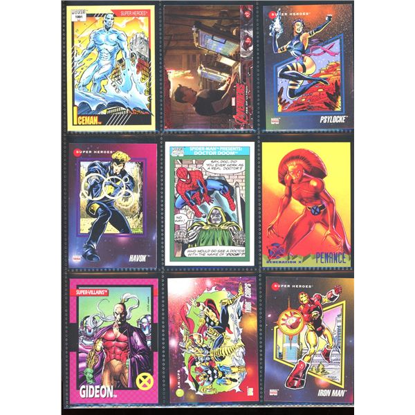 Lot Of 9 Various Marvel Collector Cards