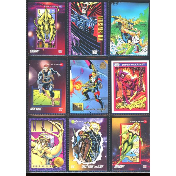 Lot Of 9 Various Marvel Collector Cards