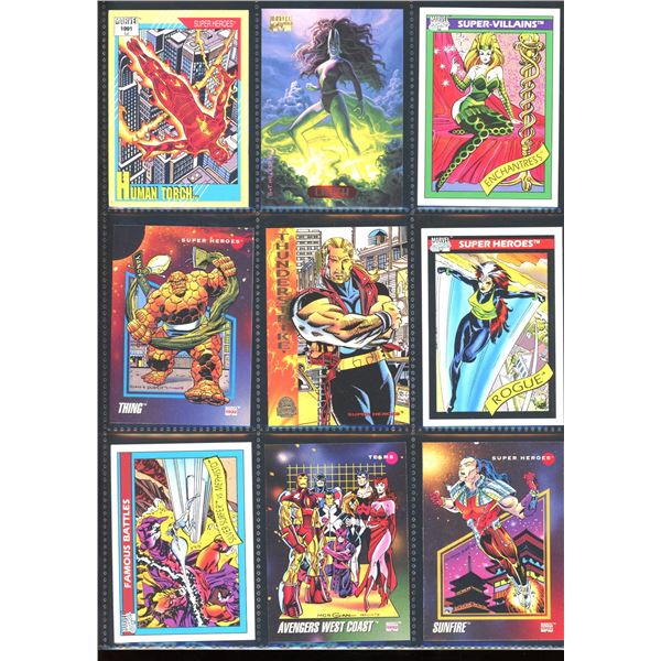 Lot Of 9 Various Marvel Collector Cards